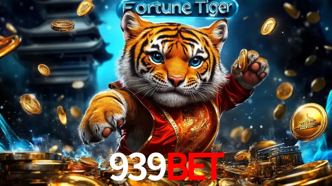 Imagem promocional do jogo de slot Fortune Tiger, com um tigre majestoso em traje tradicional cercado por uma fortuna em moedas de ouro, disponível agora no cassino 939BET.